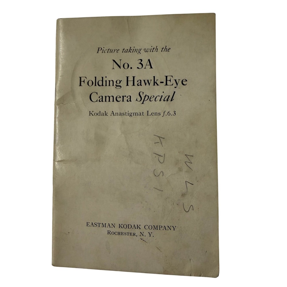 Kodak No. 3A Folding Hawk-Eye Camera Special Instruction Manual Vintage Booklet